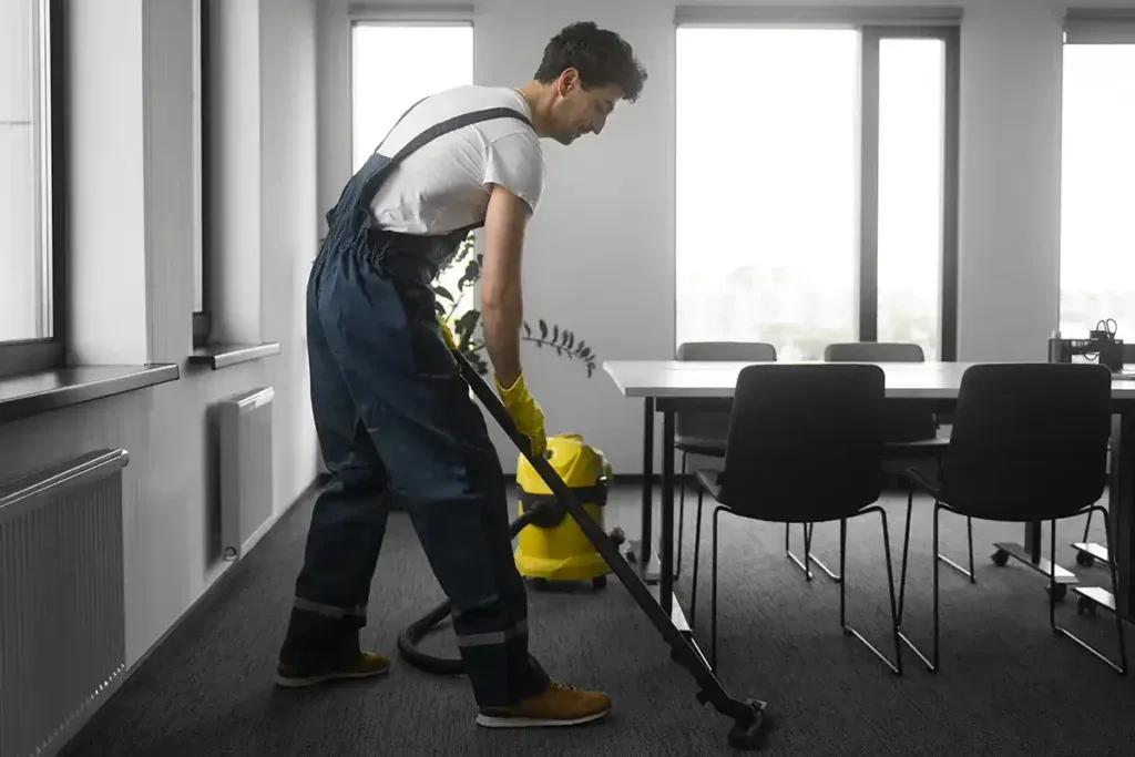 Checklist diario y semanal para la limpieza de oficinas: no te dejes ningún detalle 2 Limpieza con aspiradora parte de checklist de limpieza de oficinas